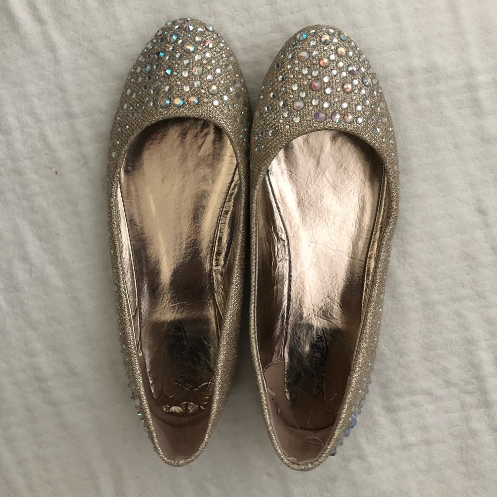Silverdew Gold Rhinestone Flats - Picture 2 of 4